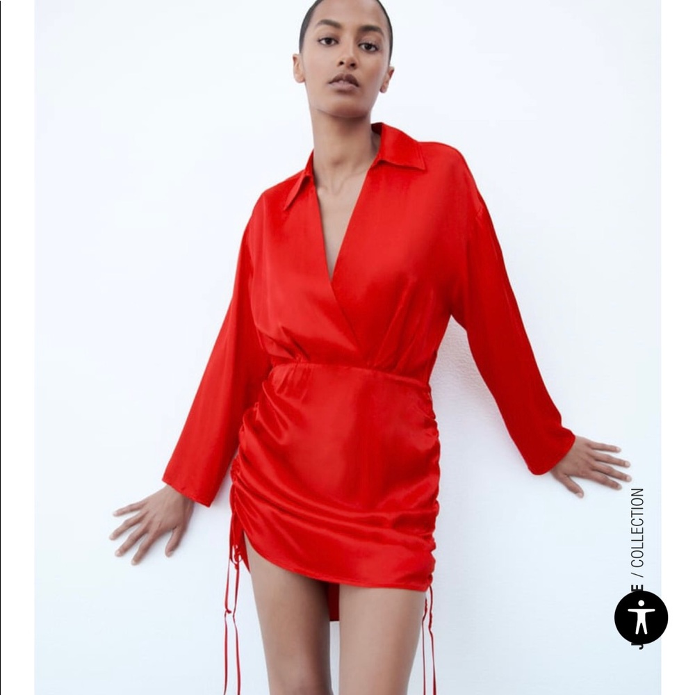 Zara dress satin effect